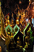 Inle Lake Myanmar. Pindaya, the famous Shwe Oo Min pagoda, a natural cave filled with thousands of gilded Buddha statues.